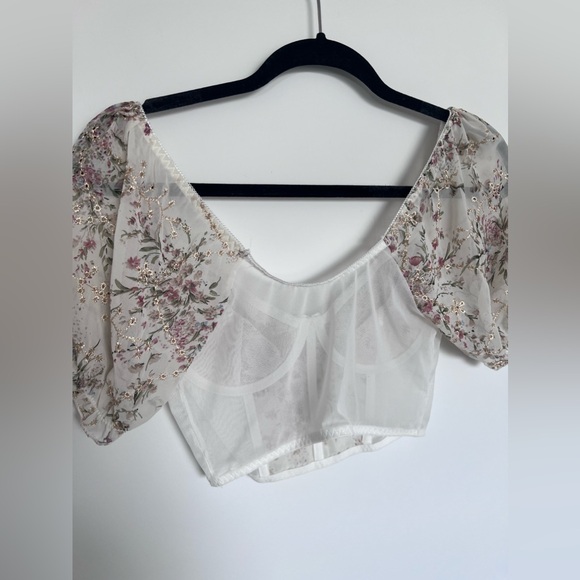 Petit haut transparent fleuri - Picture 2 of 3